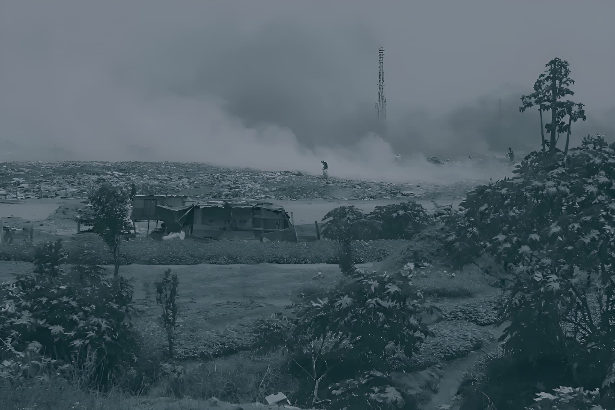 Landfill with electronic waste