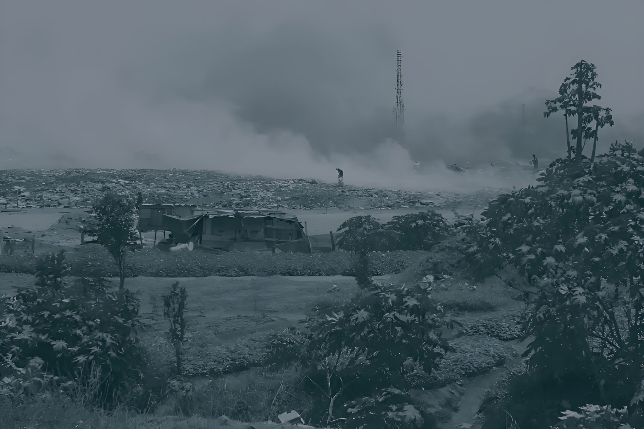 Landfill with electronic waste